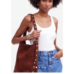 Madewell Rich Brown Studded Shoulder Bag